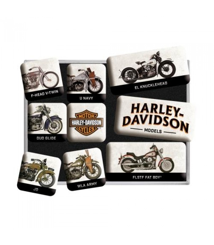 Набор из 9 магнитов Nostalgic Art "Harley Davidson - Models" (83102)